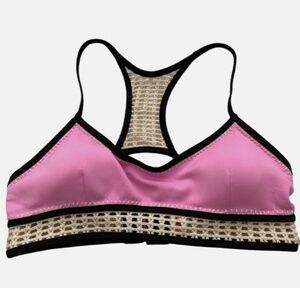 Victorias Secret Swim Bikini Top Nwt Long Line Surf Bralette Racerback Crochet L